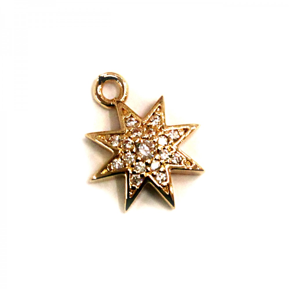 Pendant with zircons Lux 15x12mm 1pcs. (F12L3012) 