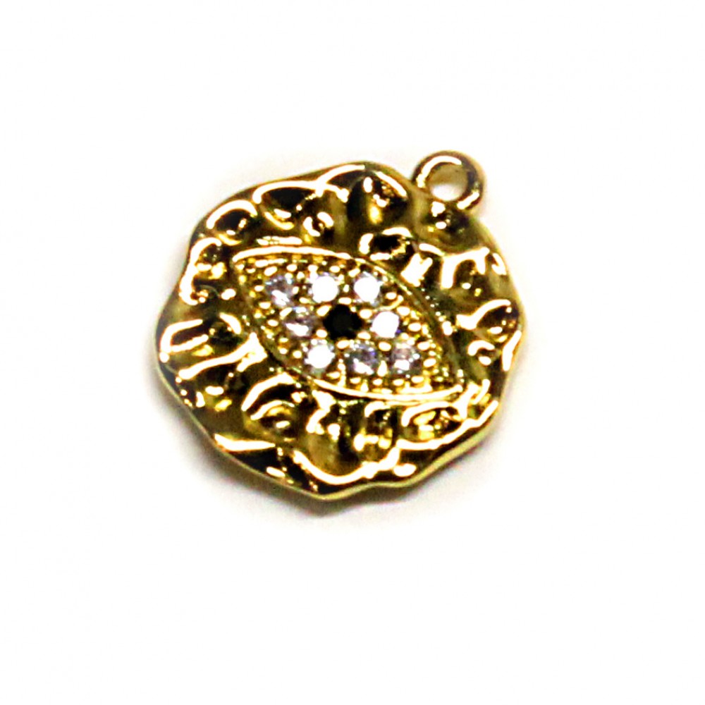 Pendant with zircons Lux 15x13mm 1pcs. (F12L3016) 