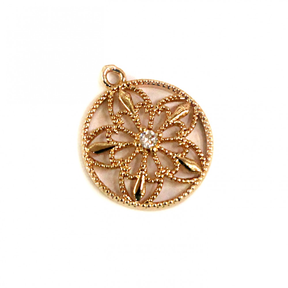 Pendant with zircons Lux 15x18mm 1pcs. (F12L4000) 