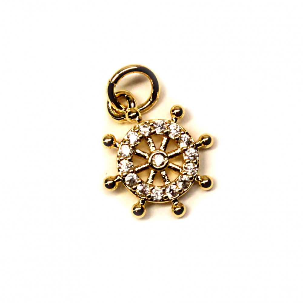 Pendant with zircons Lux 16x11mm 1pcs. (F12L3029) 