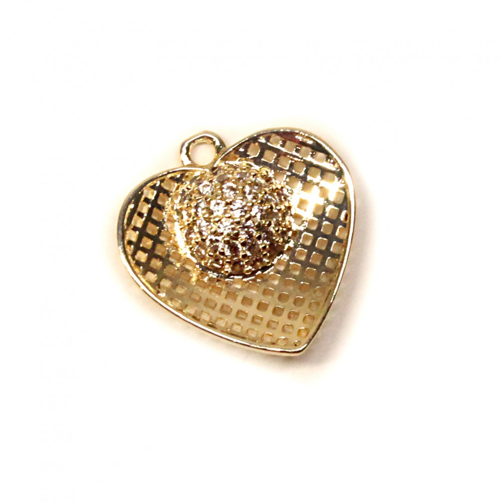 Pendant with zircons Lux 17x17mm 1pcs. (F12L3018) 