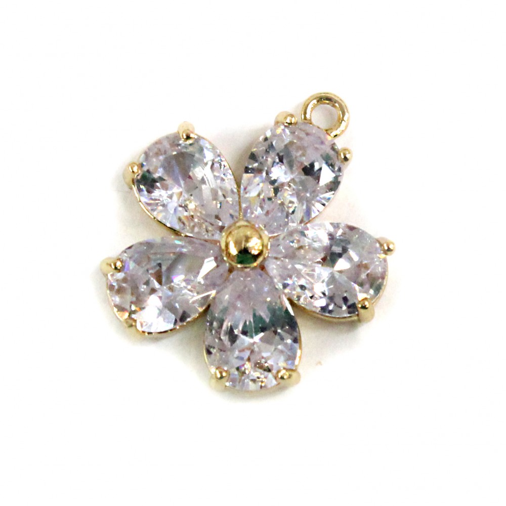 Pendant with zircons Lux 18x20mm 1pcs. (F12L3006) 