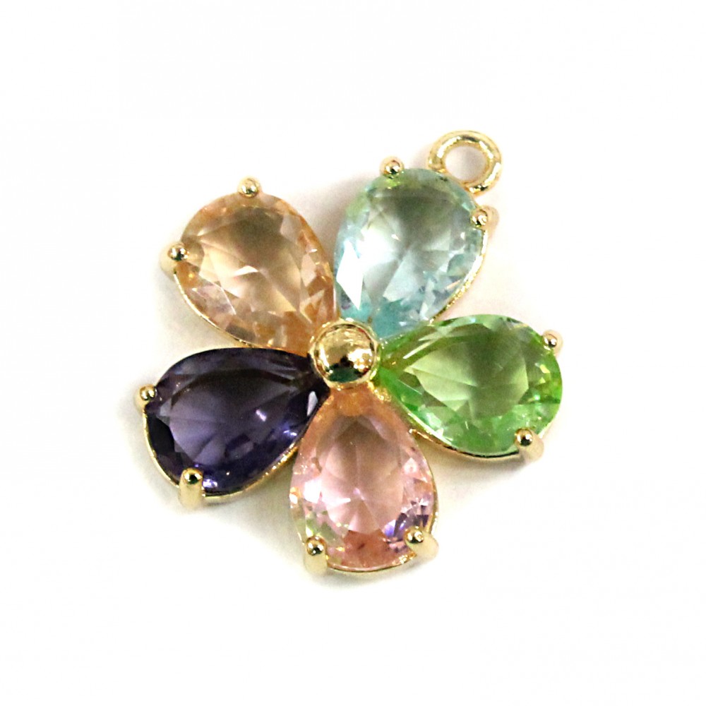 Pendant with zircons Lux 18x20mm 1pcs. (F12L3007) 