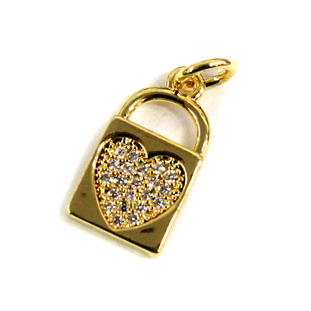 Pendant with zircons Lux 18x8mm 1pcs. (F12L3009) 