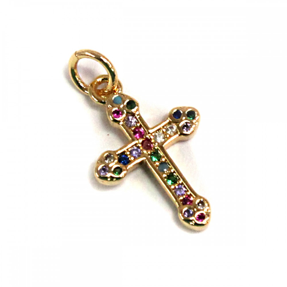Pendant with zircons Lux 20x12mm 1pcs. (F12L3011) 