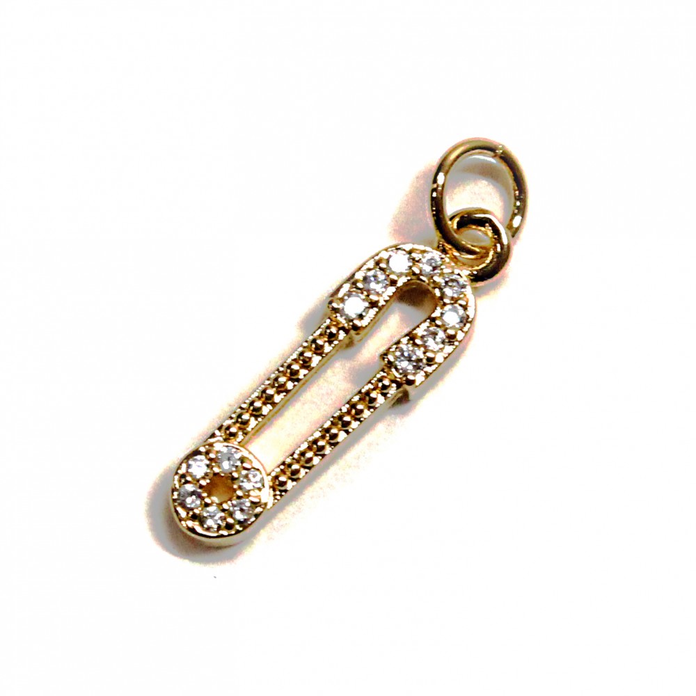 Pendant with zircons Lux 21x5mm 1pcs. (F12L3014) 