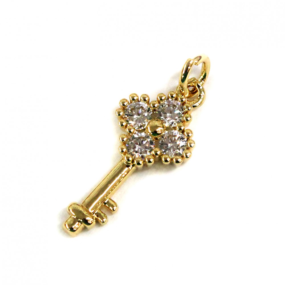 Pendant with zircons Lux 25x10mm 1pcs. (F12L3001) 