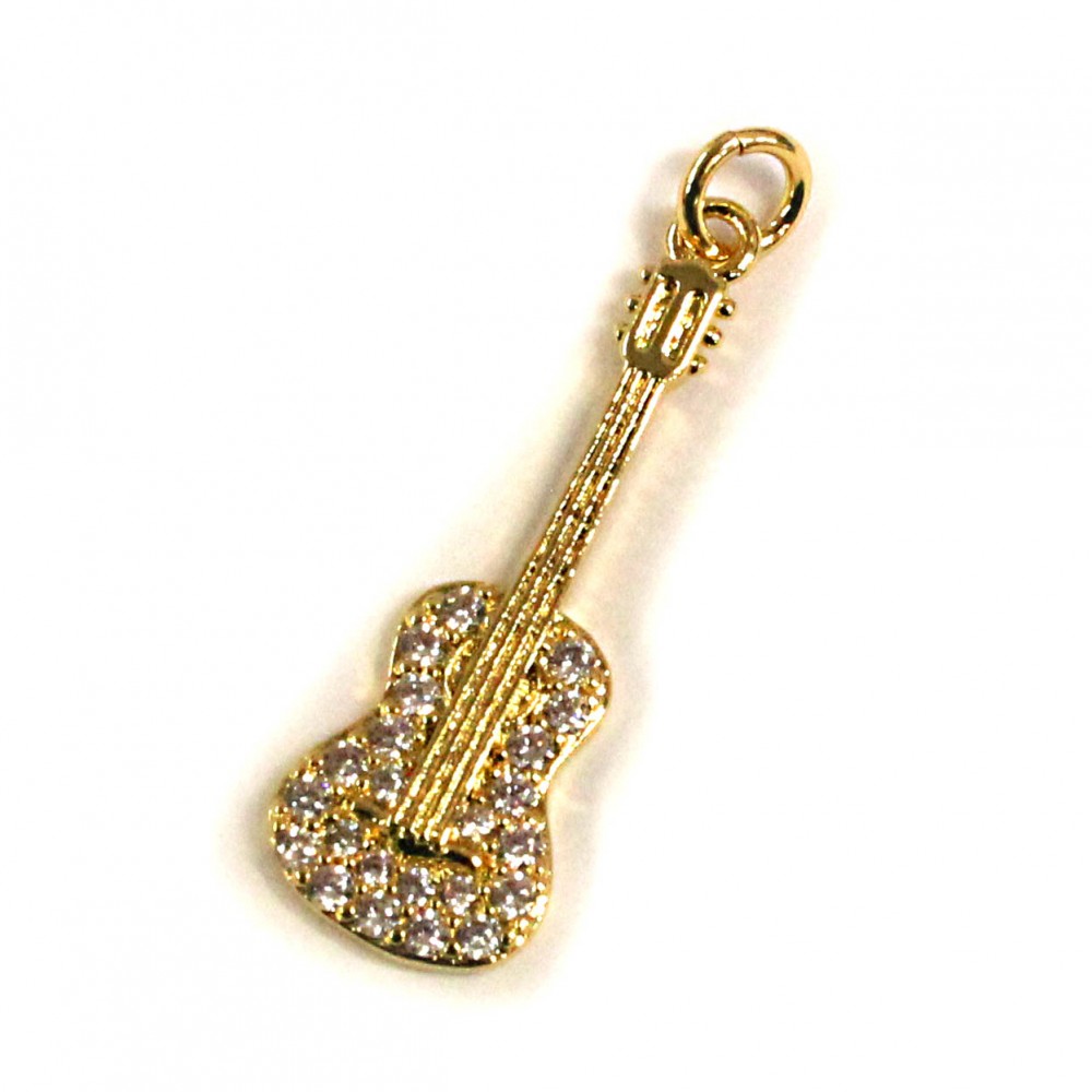 Pendant with zircons Lux 30x10mm 1pcs. (F12L3010) 