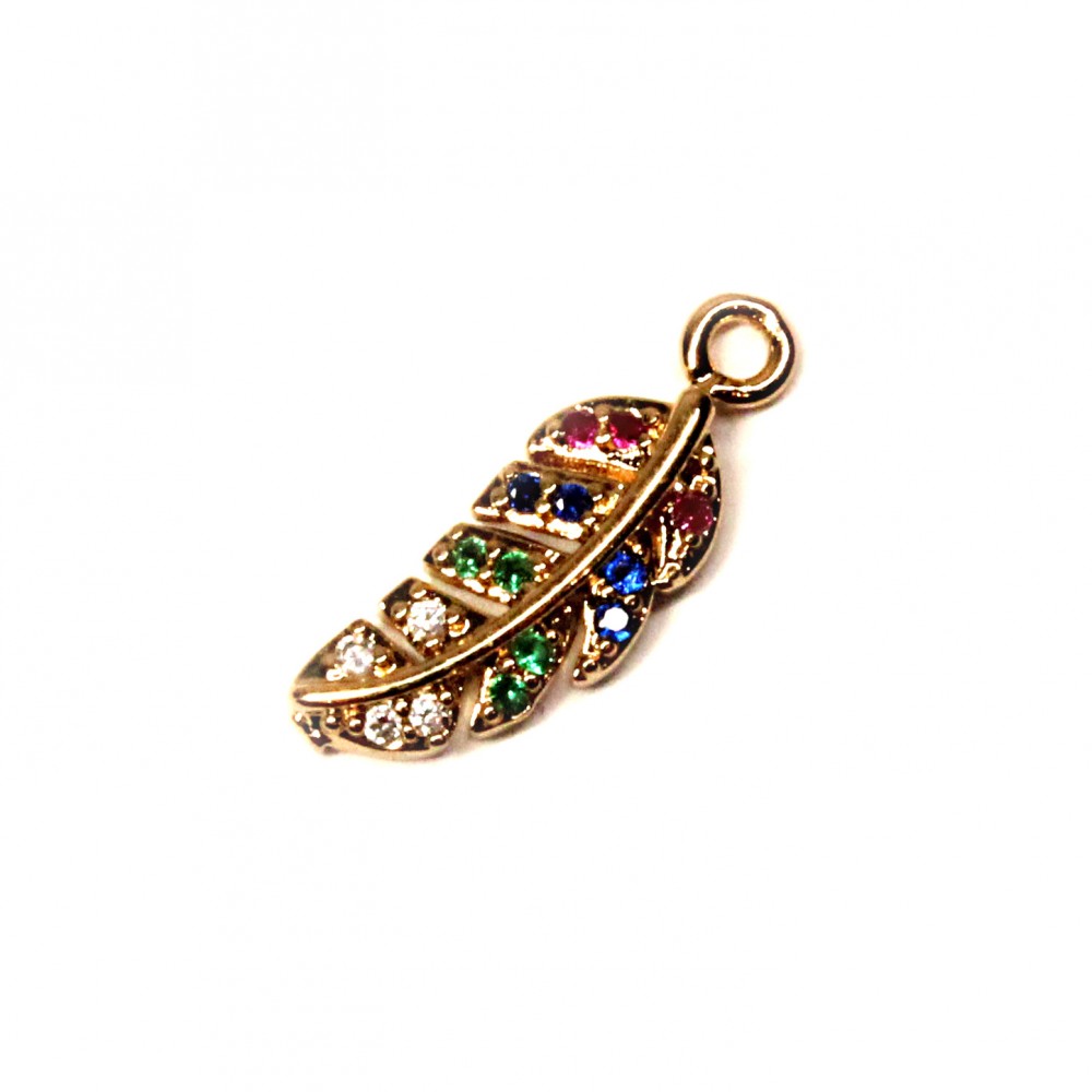 Pendant with zircons Lux 6x18mm 1pcs. (F12L4007) 