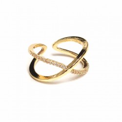 Adjustable ring with zircons "LUX" (F90L4100)
