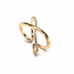 Adjustable ring with zircons "LUX" (F90L4100)