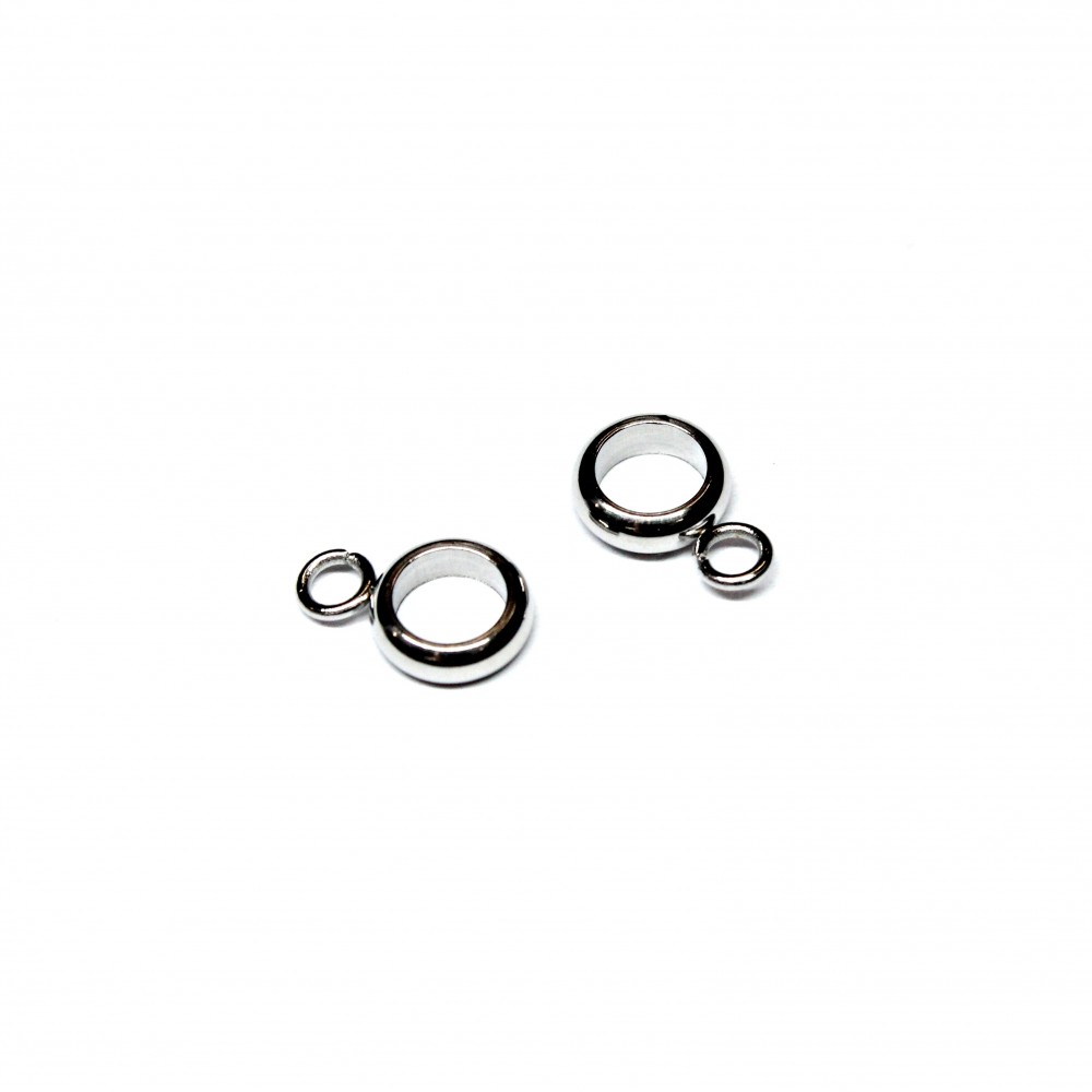 Stainless steel spacer with loop (Bails) 3x6x9mm 2pcs. (F18N1006)