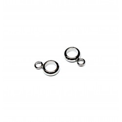 Stainless steel spacer with loop (Bails) 3x6x9mm 2pcs. (F18N1006)