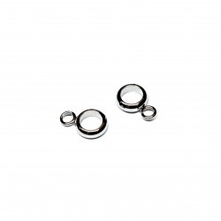 Stainless steel spacer with loop (Bails) 3x6x9mm 2pcs. (F18N1006)