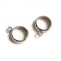 Stainless steel spacer with loop (Bails) 3x10x13mm 2pcs. (F18N1005)