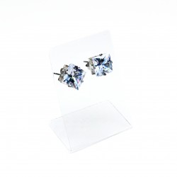 Stainless steel earrings 8х8 mm 2pcs. (F02N1001) 