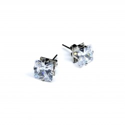 Stainless steel earrings 8х8 mm 2pcs. (F02N1001) 
