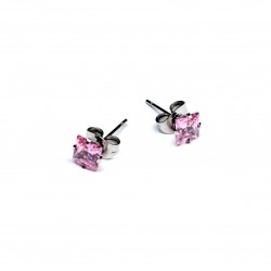 Stainless steel earrings 5х5 mm 2pcs. (F02N1002) 