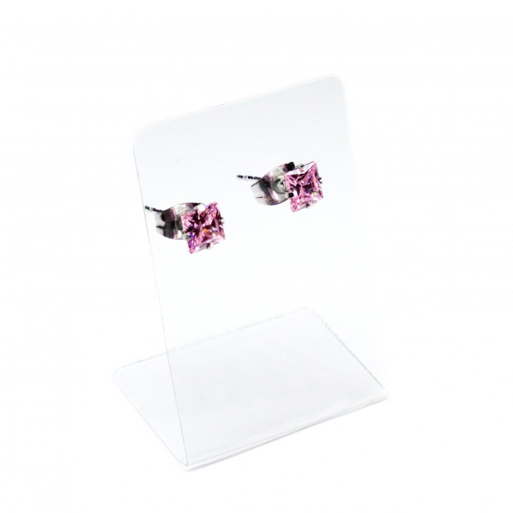 Stainless steel earrings 5х5 mm 2pcs. (F02N1002) 