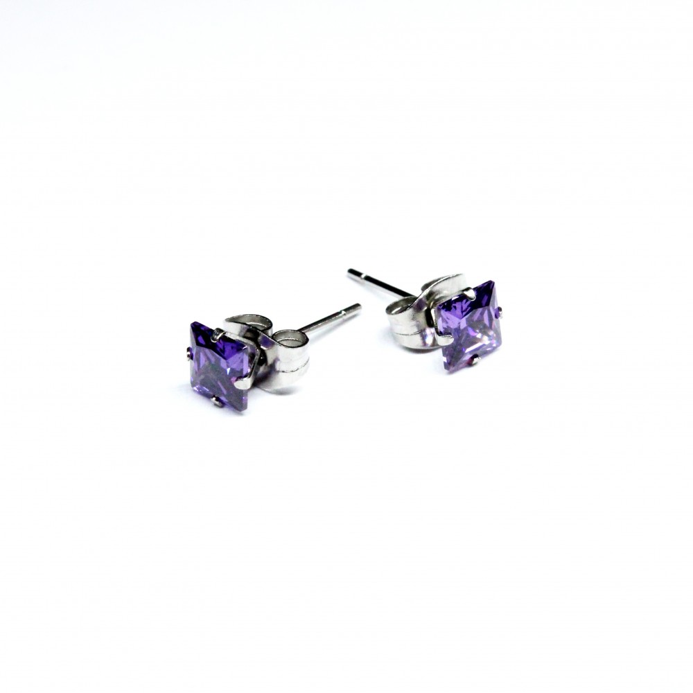 Stainless steel earrings 5х5 mm 2pcs. (F02N1003) 