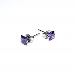 Stainless steel earrings 5х5 mm 2pcs. (F02N1003) 