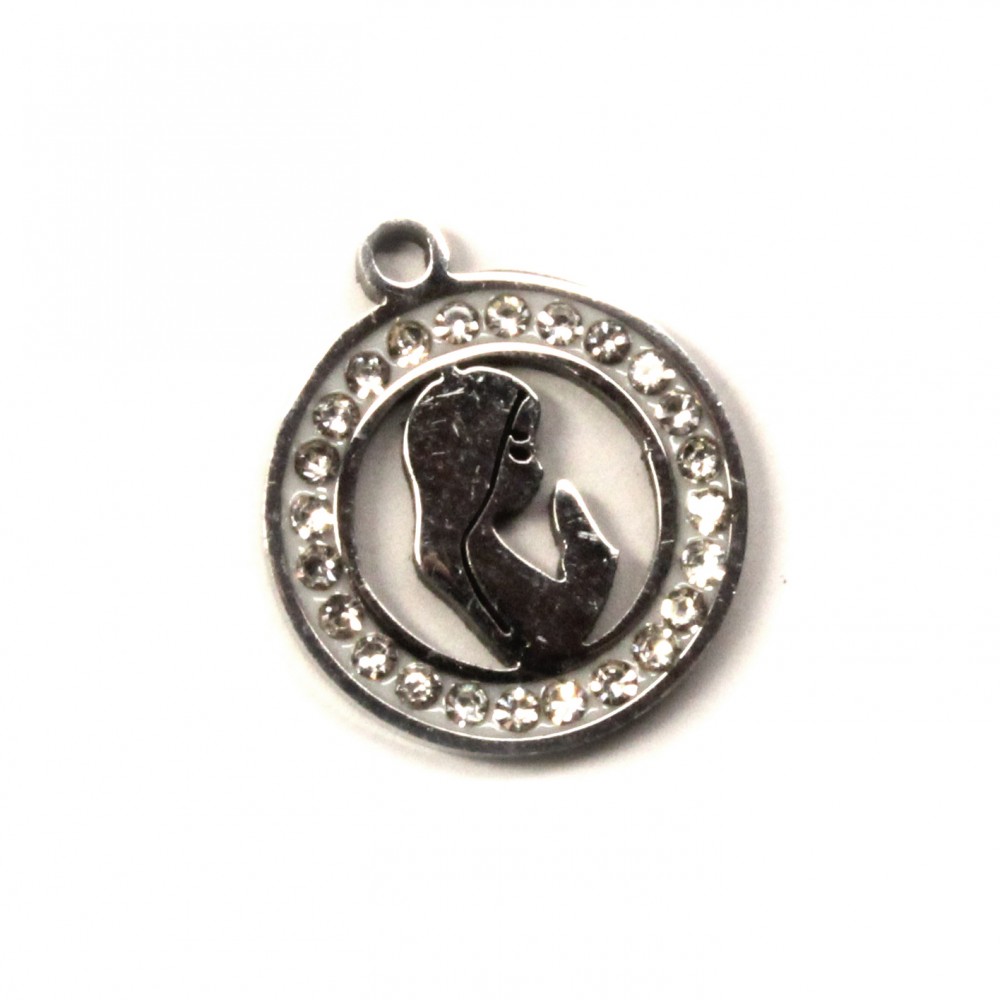 Stainless steel pendant 16x14mm 1pcs. (F12N1061) 