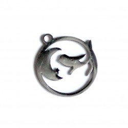 Stainless steel pendant 18x16mm 1pcs. (F12N1022)