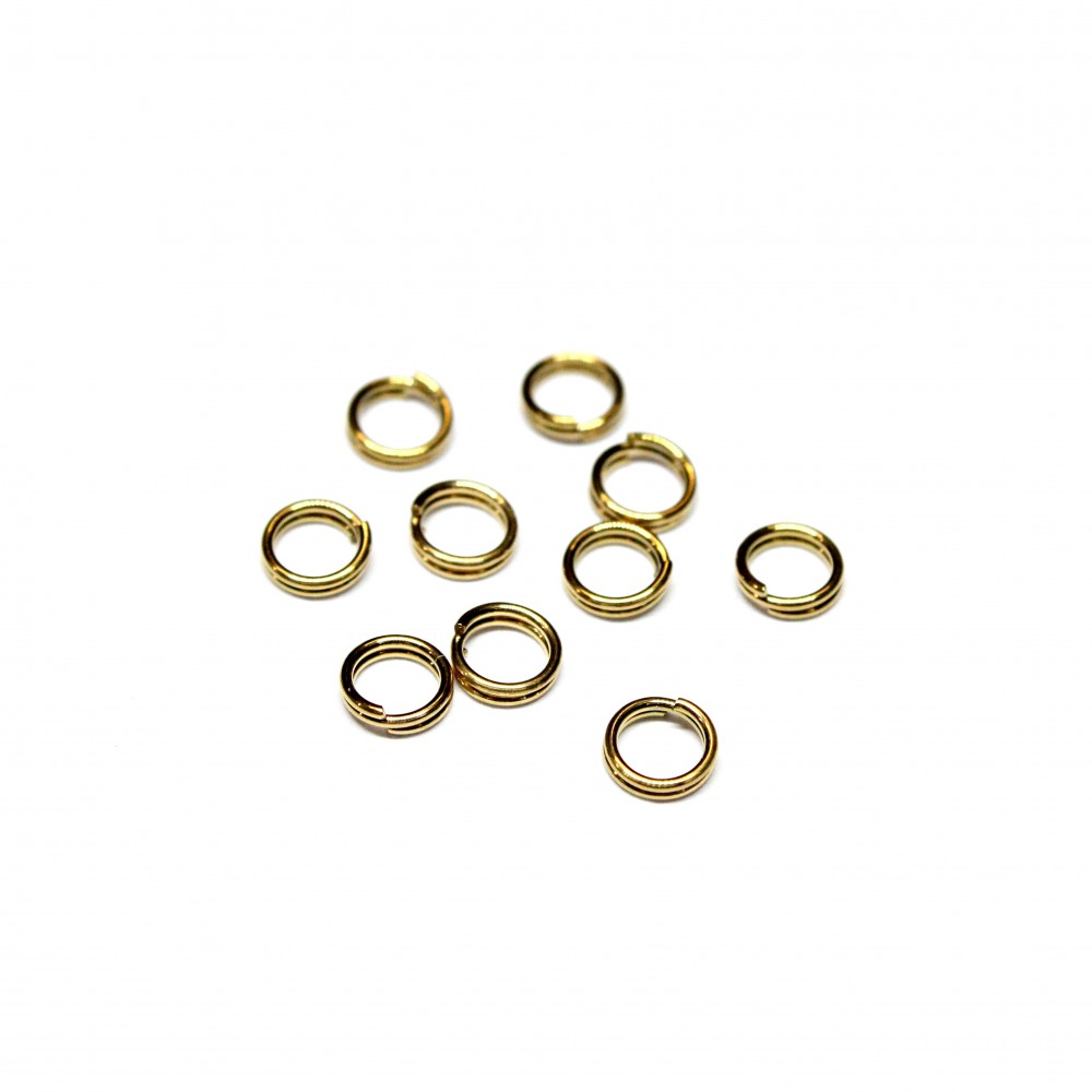 Stainless steel double rings 4mm 10pcs. (F05N32041)