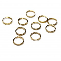 Stainless steel double rings 8mm 10pcs. (F05N32081)