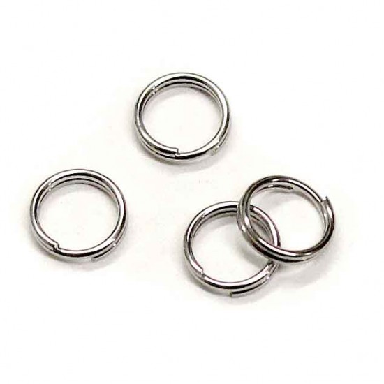 Fornituras acero anillos doble 8mm 4pcs. (F05N12081)