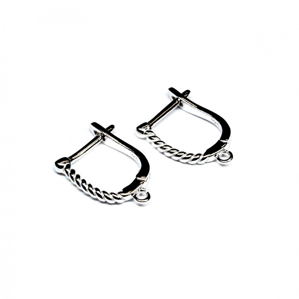 Silver earring fittings - 17x13mm 2 pcs. (F02S1081) 