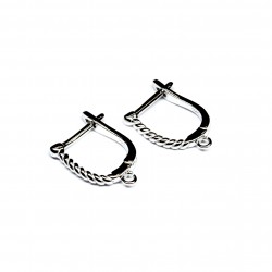 Silver earring fittings - 17x13mm 2 pcs. (F02S1081) 