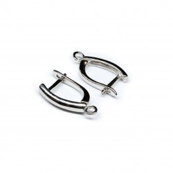 Silver earring fittings - 19х12mm 2 pcs. (F02S1083) 