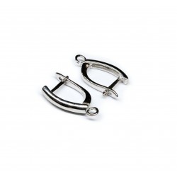Silver earring fittings - 19х12mm 2 pcs. (F02S1083) 