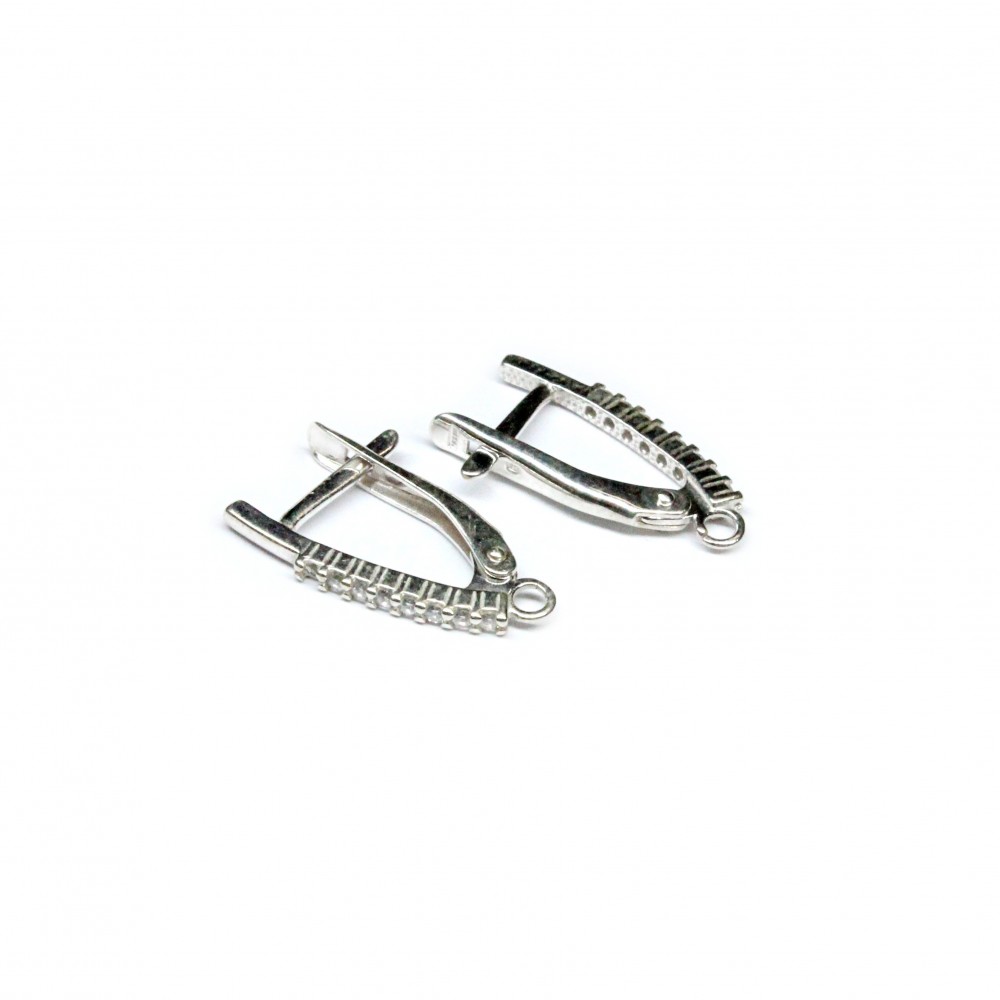 Silver earring fittings - 18х11mm 2 pcs. (F02S2080) 