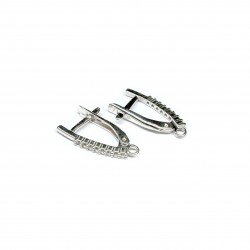 Silver earring fittings - 18х11mm 2 pcs. (F02S2080) 