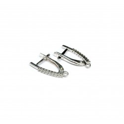 Silver earring fittings - 18х11mm 2 pcs. (F02S2080) 