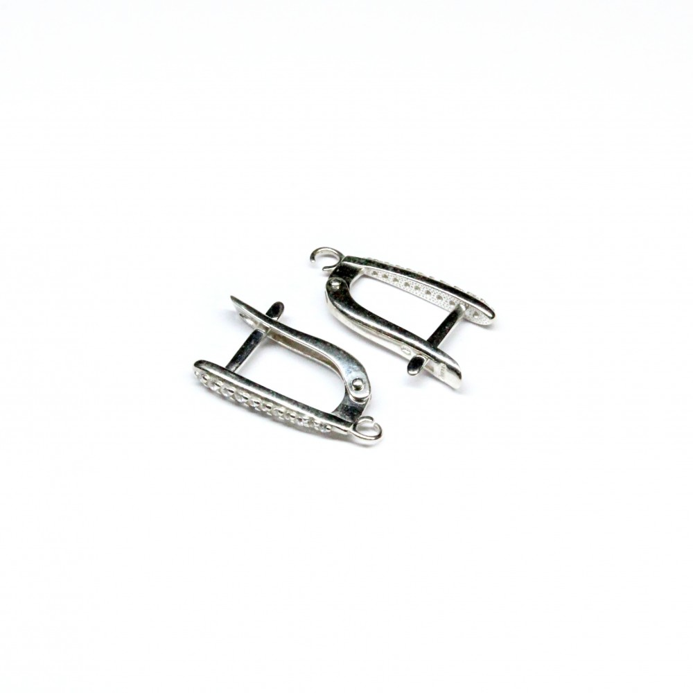 Silver earring fittings - 18х10mm 2 pcs. (F02S2081) 