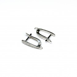 Silver earring fittings - 18х10mm 2 pcs. (F02S2081) 