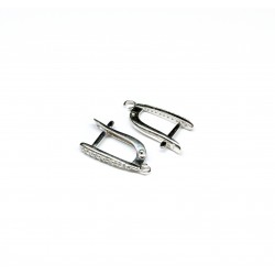 Silver earring fittings - 18х10mm 2 pcs. (F02S2081) 