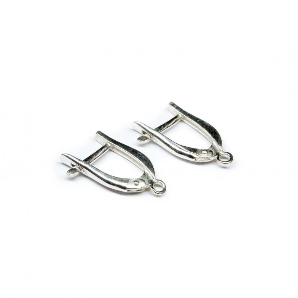 Silver earring fittings - 17х11mm 2 pcs. (F02S2083) 