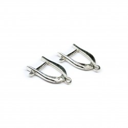 Silver earring fittings - 17х11mm 2 pcs. (F02S2083) 