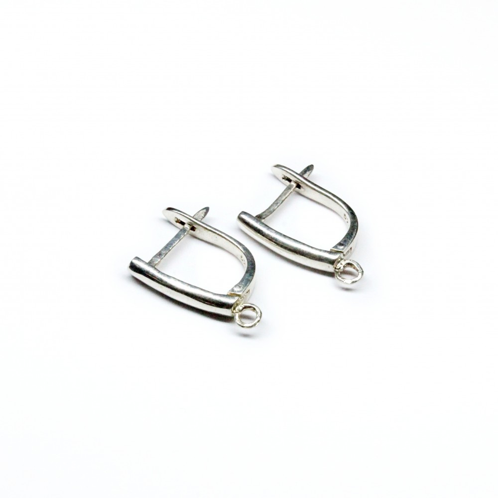 Silver earring fittings - 18х14mm 2 pcs. (F02S2084) 