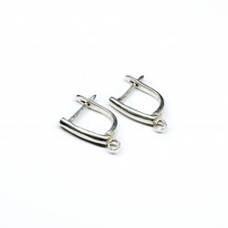 Silver earring fittings - 18х14mm 2 pcs. (F02S2084) 