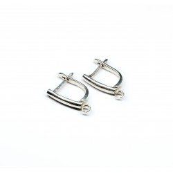 Silver earring fittings - 18х14mm 2 pcs. (F02S2084) 