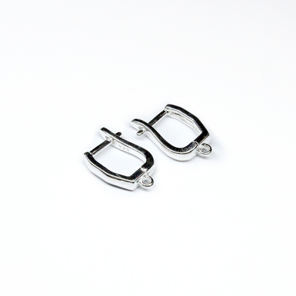 Silver earring fittings - 15х11mm 2 pcs. (F02S2085) 