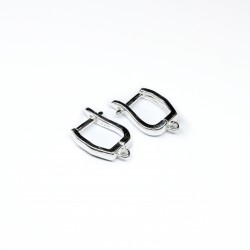 Silver earring fittings - 15х11mm 2 pcs. (F02S2085) 