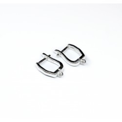 Silver earring fittings - 15х11mm 2 pcs. (F02S2085) 