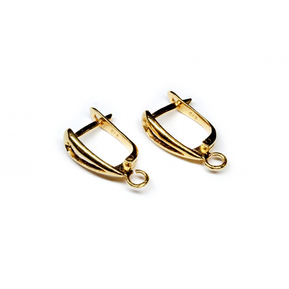 Silver earring fittings - 19х16mm 2 pcs. (F02S3080) 