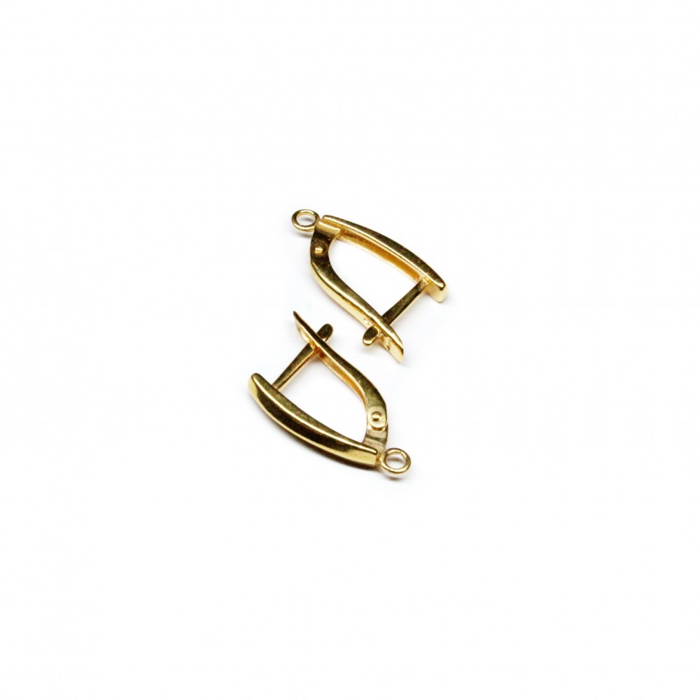 Silver earring fittings - 19х12mm 2 pcs. (F02S3083) 